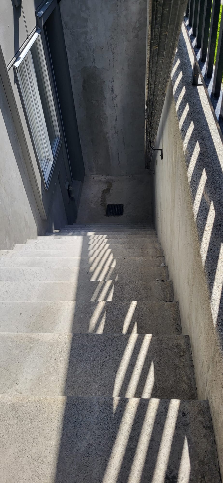 Concrete stairs pressure washed